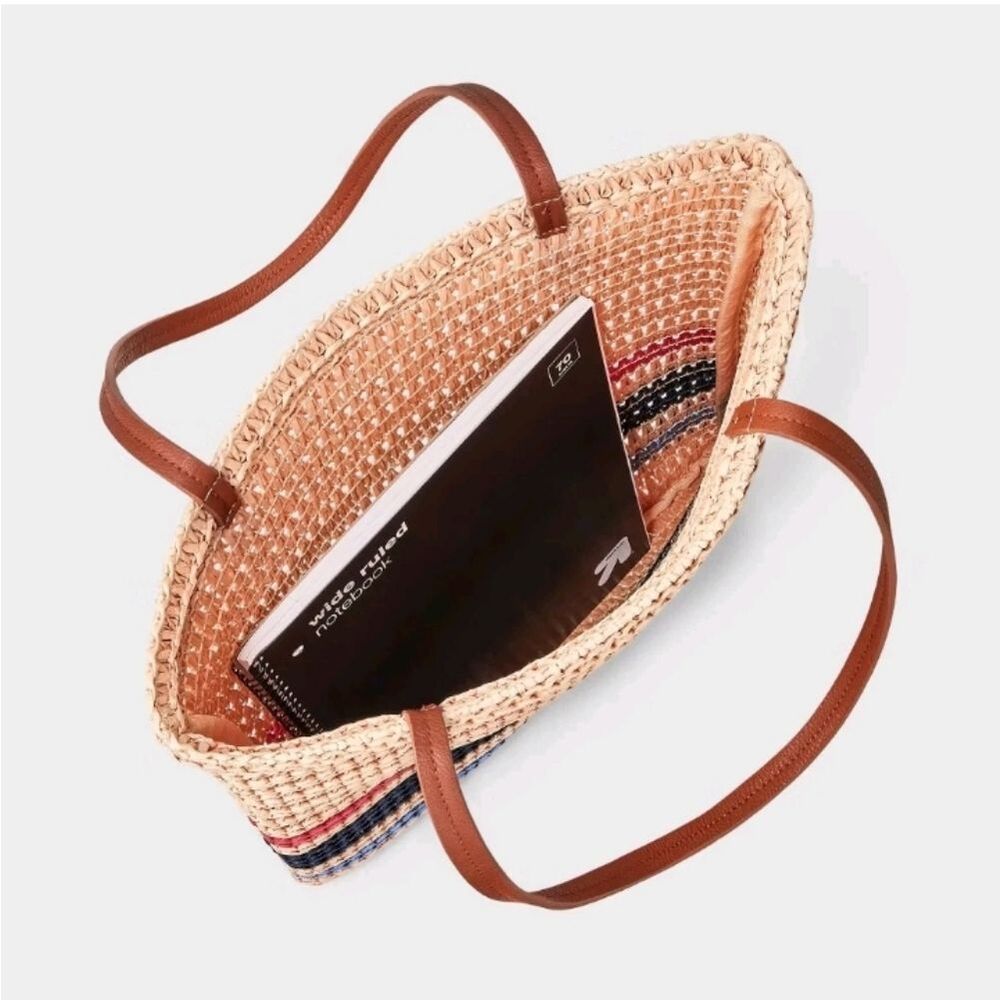 🆕️👜Universal Thread Woven Tote Handbag - R/W/B - Picture 4 of 7